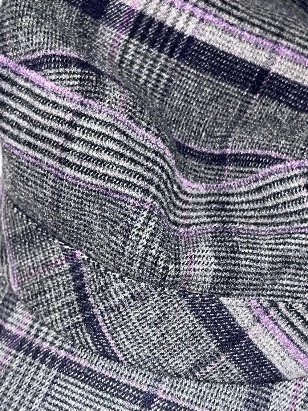 Kangol Gray Plaid Driver / Newsie Cap with Purple Accents